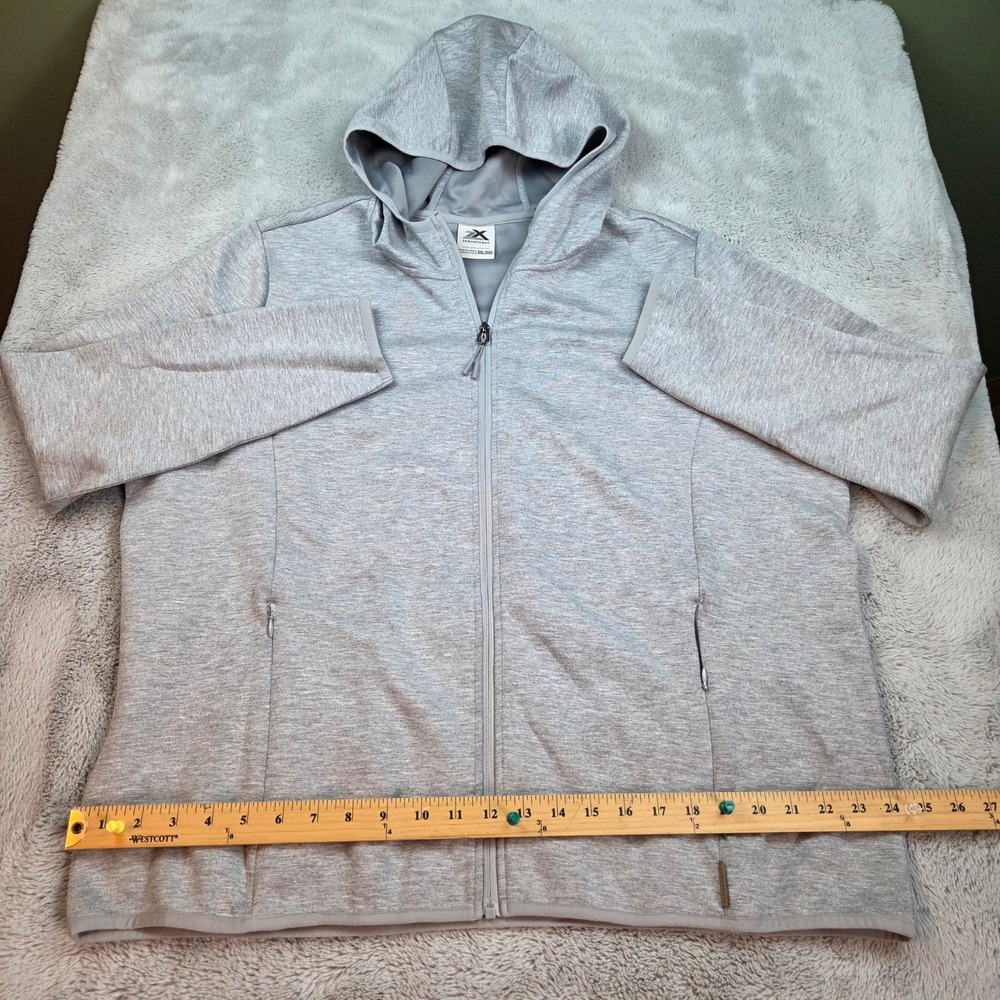 ZeroXposur Full-Zip Hoodie Womens XXL Active Stretch Heathered Light Grey Marl